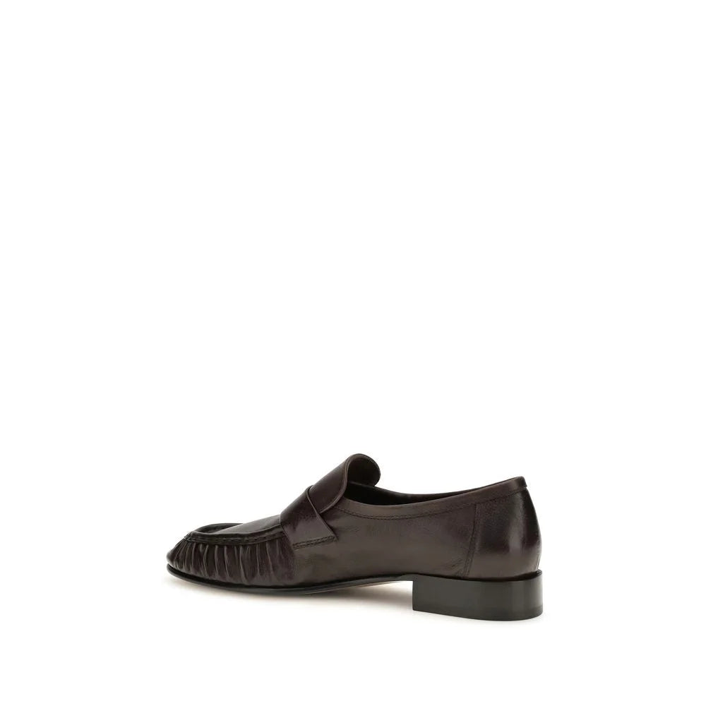 The Row Brown Calf Leather Bos Taurus Slip-On Loafers - EU41/US11