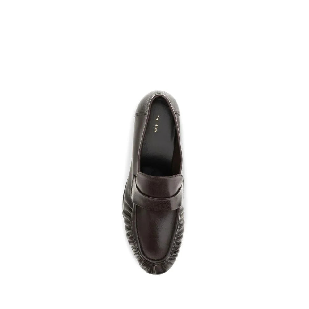 The Row Brown Calf Leather Bos Taurus Slip-On Loafers - EU41/US11