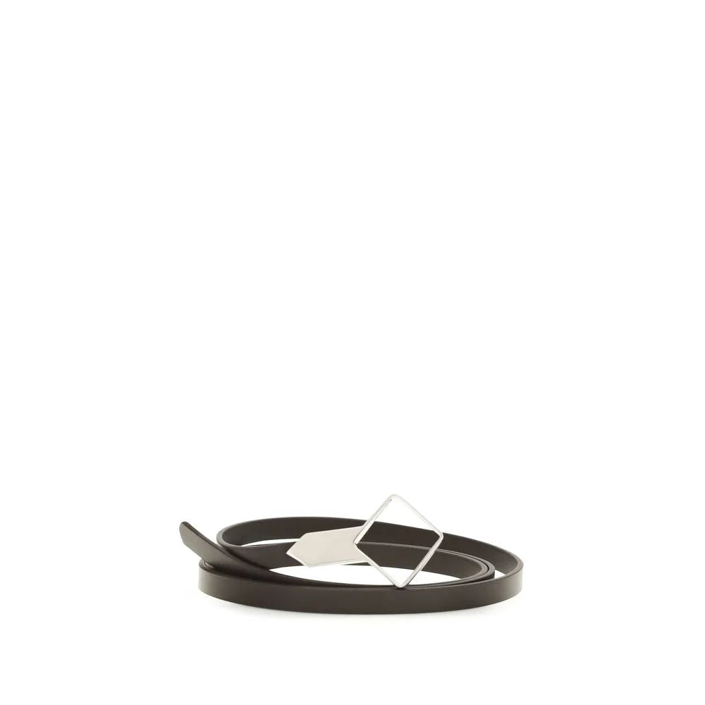 The Row Brown Calf Leather Bos Taurus Thin Belt - UNI