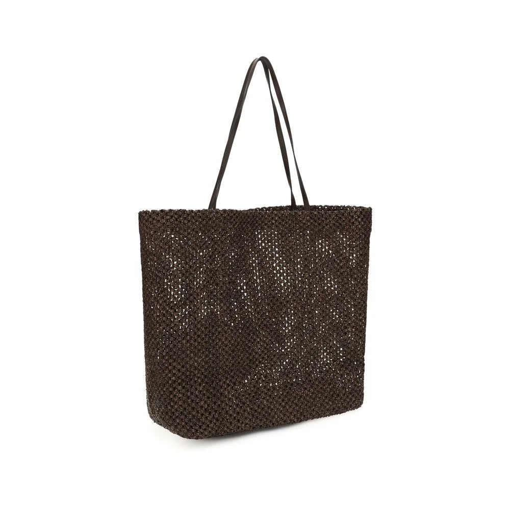 The Row Brown Raffia Shoulder Bag