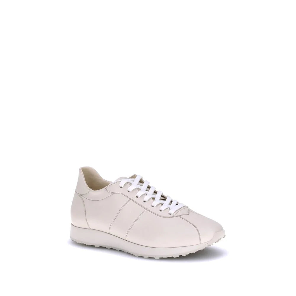 The Row Cream Calf Leather Bos Taurus Low Top Sneakers