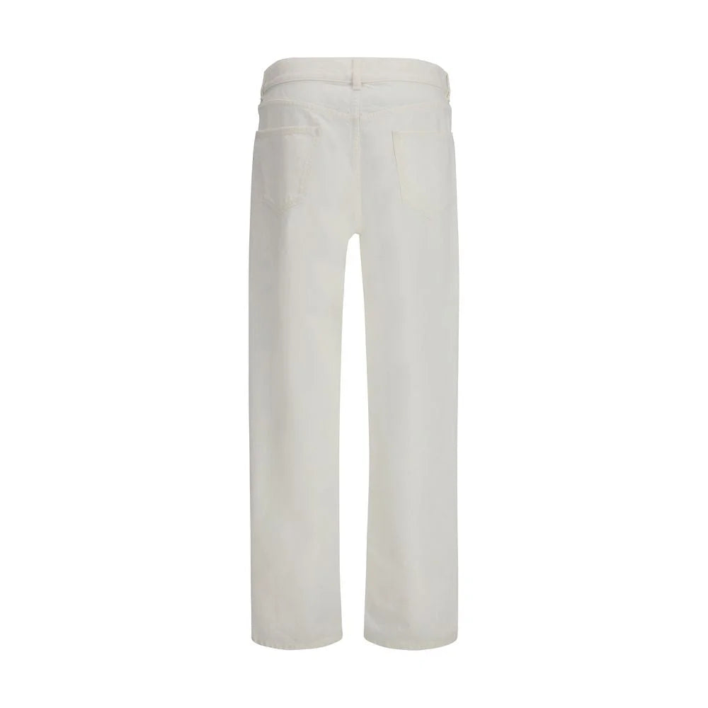 The Row White Cotton Straight-Leg Jeans