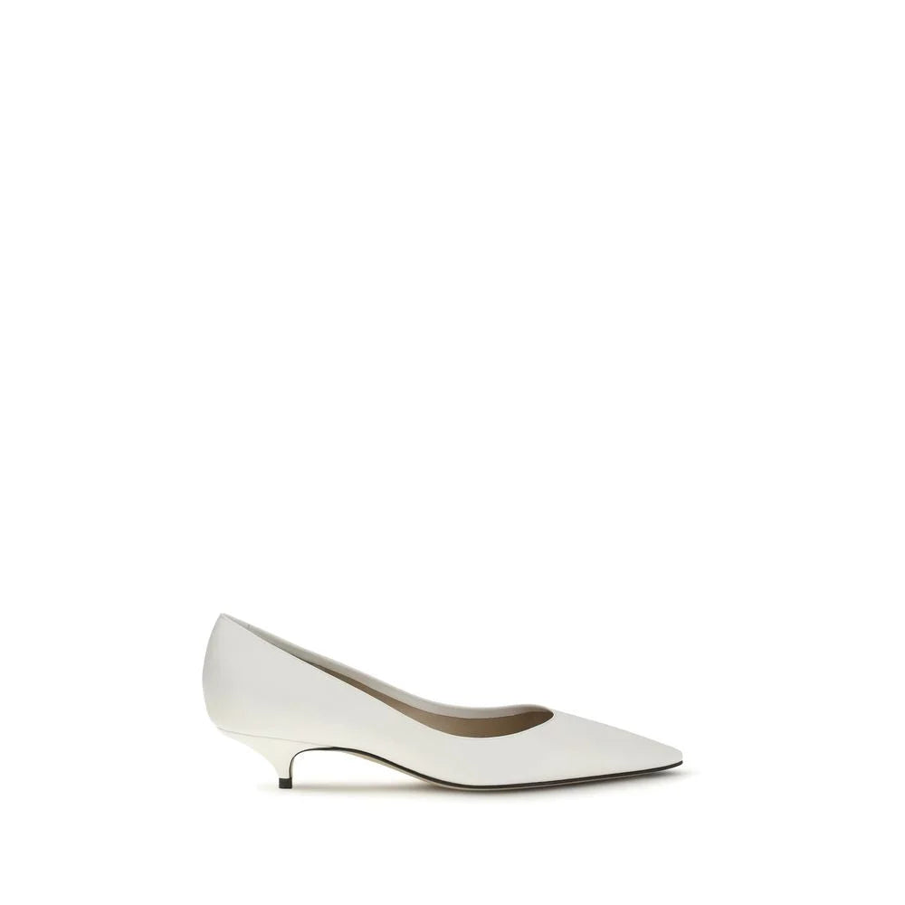 The Row White Lamb Ovis Aries Aries Mid Heel Pumps - EU36/US6