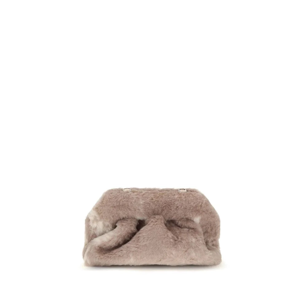 THEMOIRè Beige Faux Fur Clutch Bag