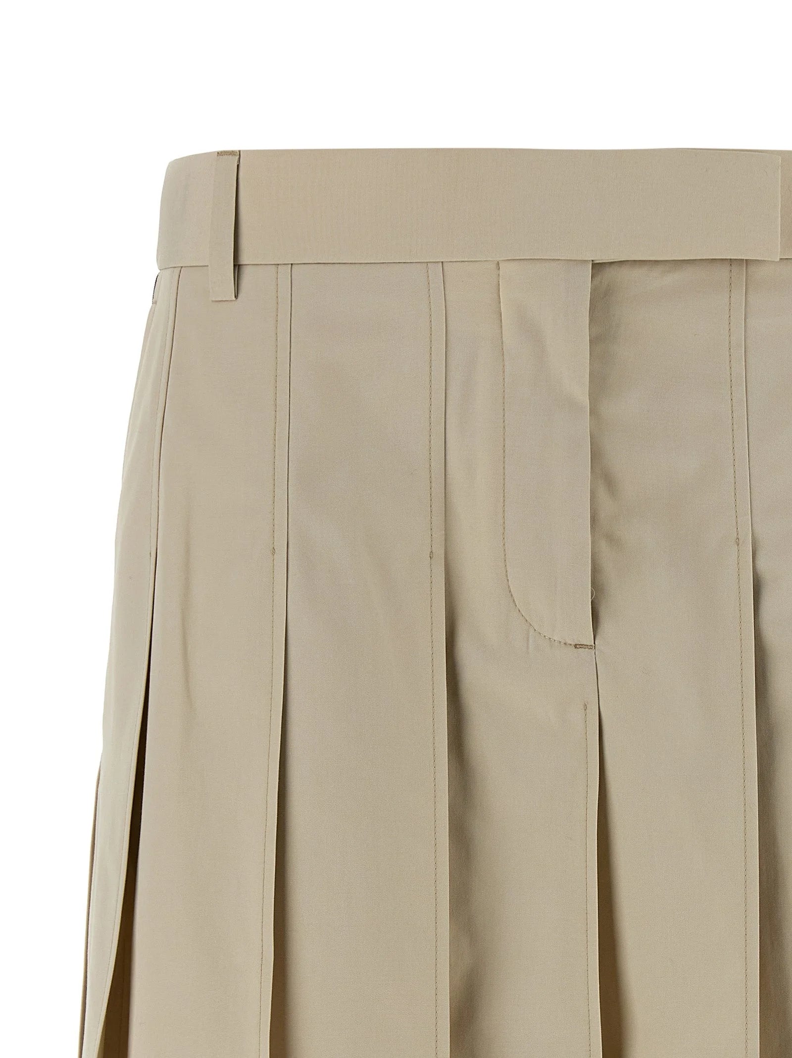 Thom Browne Beige Cotton Long Skirt - IT42