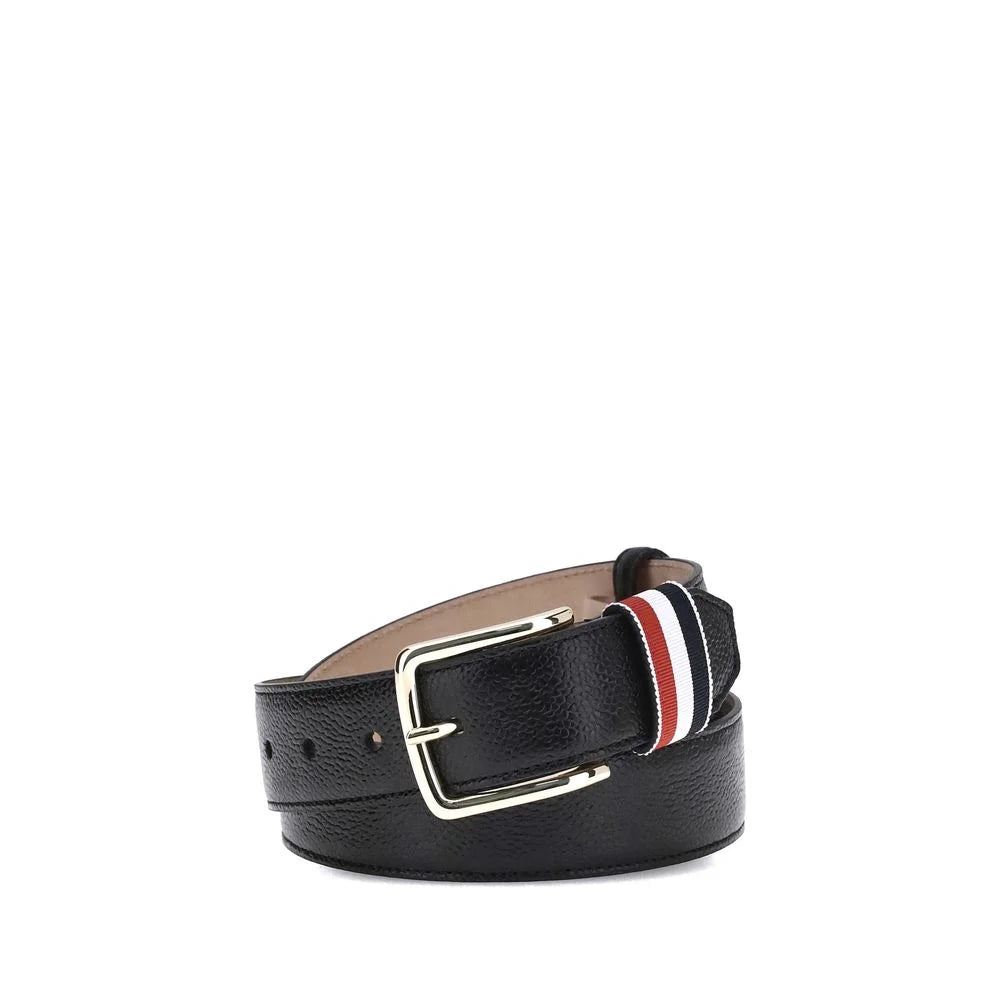 Thom Browne Black Calf Leather Bos Taurus Regular Belt - 85 cm / 34 Inches