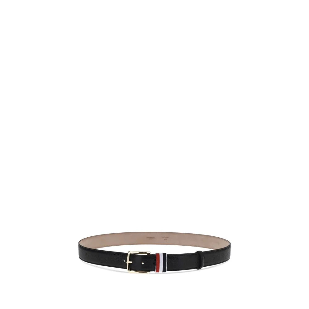 Thom Browne Black Calf Leather Bos Taurus Regular Belt - 85 cm / 34 Inches