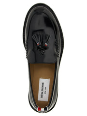 Thom Browne Black Calfskin Slip-On Loafers - EU39.5/US9.5