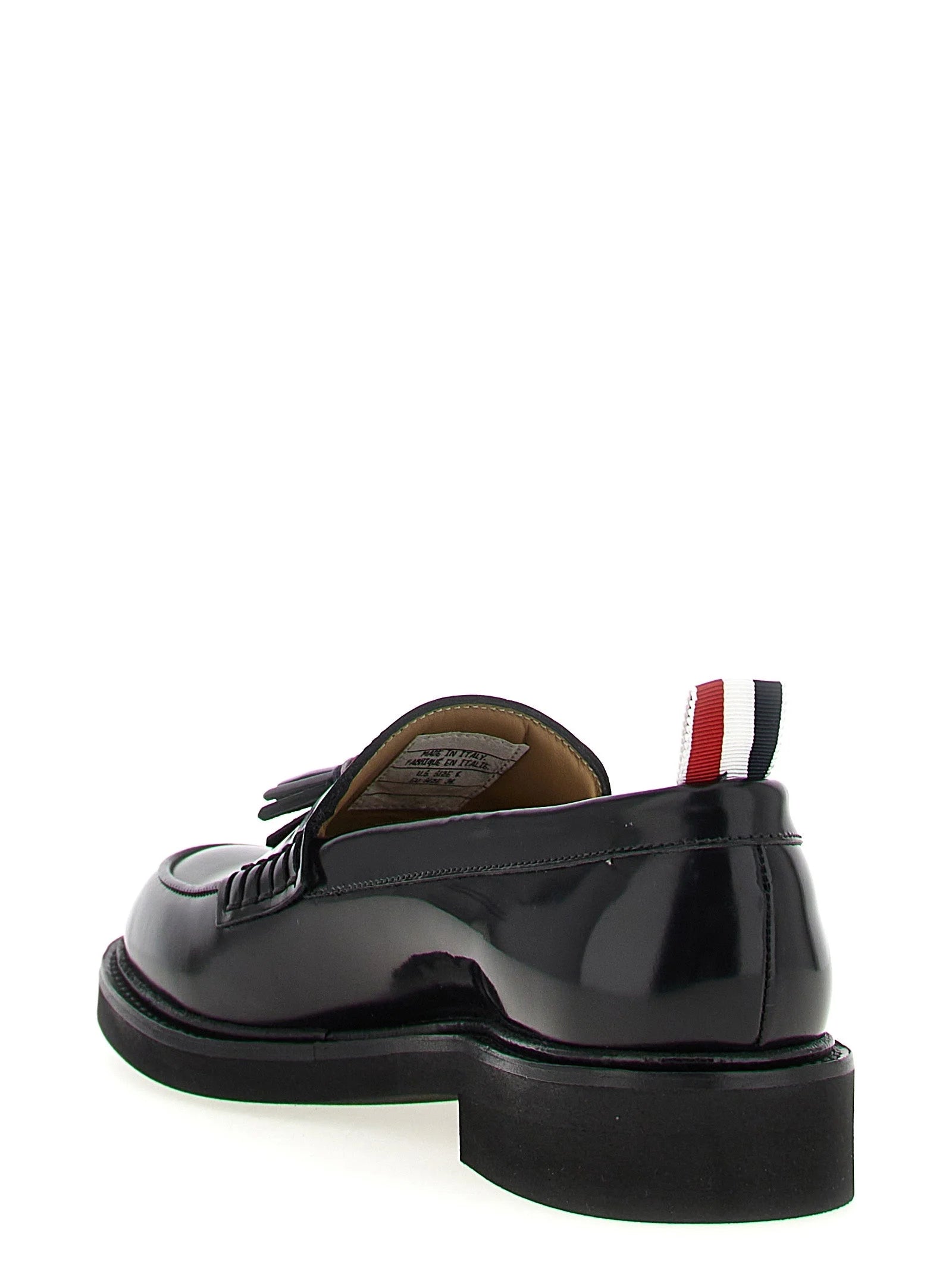 Thom Browne Black Calfskin Slip-On Loafers - EU39.5/US9.5