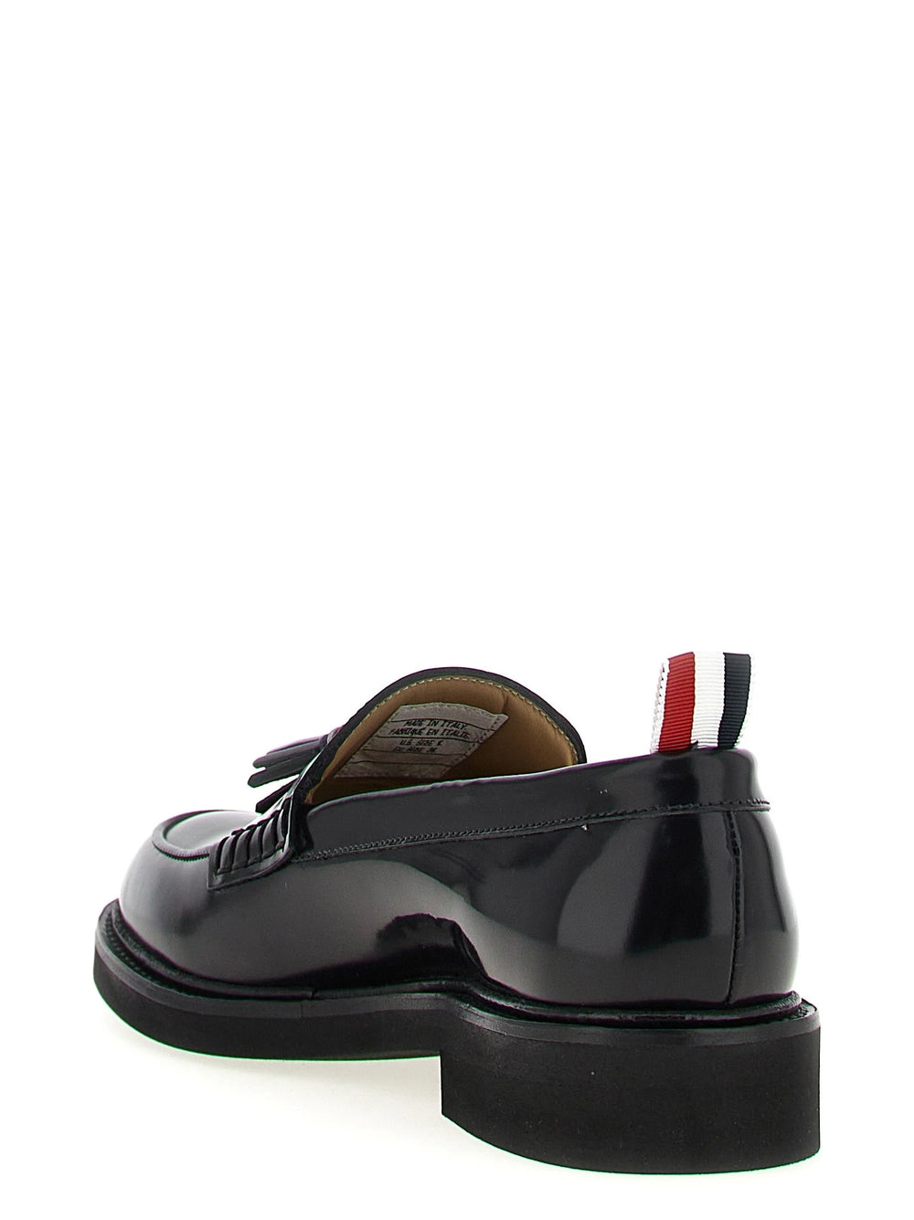 Thom Browne Black Calfskin Slip-On Loafers - EU39.5/US9.5