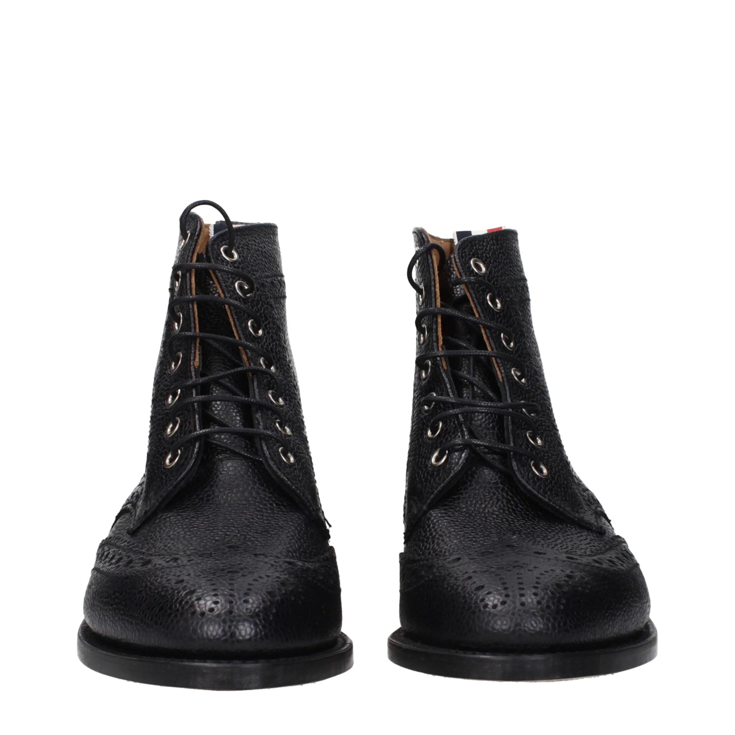 Thom Browne Black Leather Ankle Boots - EU37/US7
