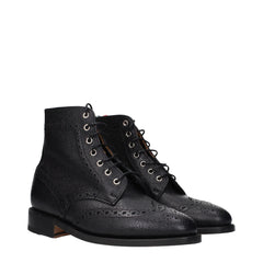 Thom Browne Black Leather Ankle Boots - EU37/US7