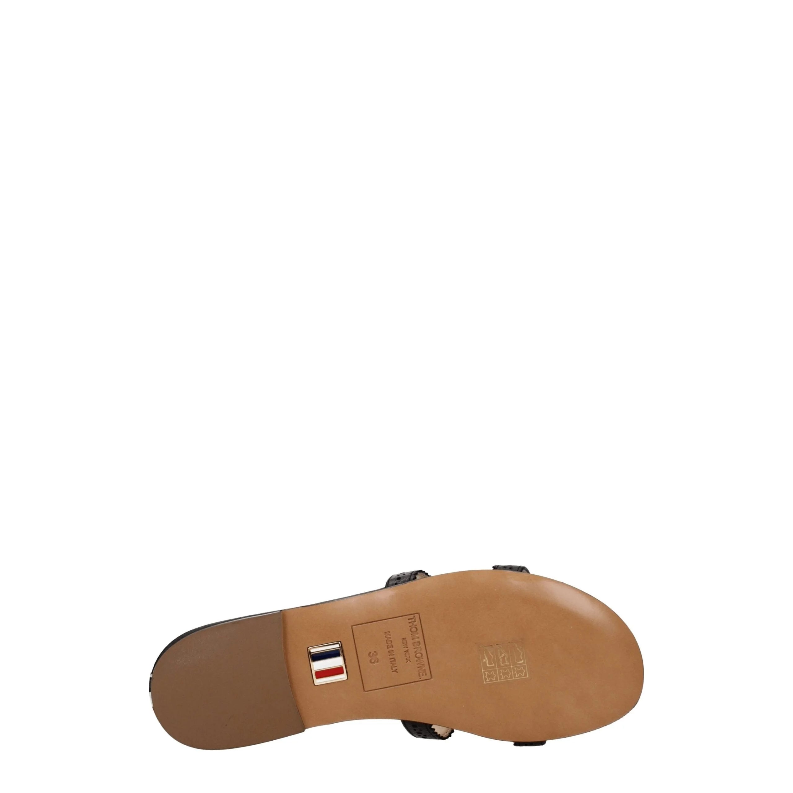 Thom Browne Black Leather Slippers Sandals