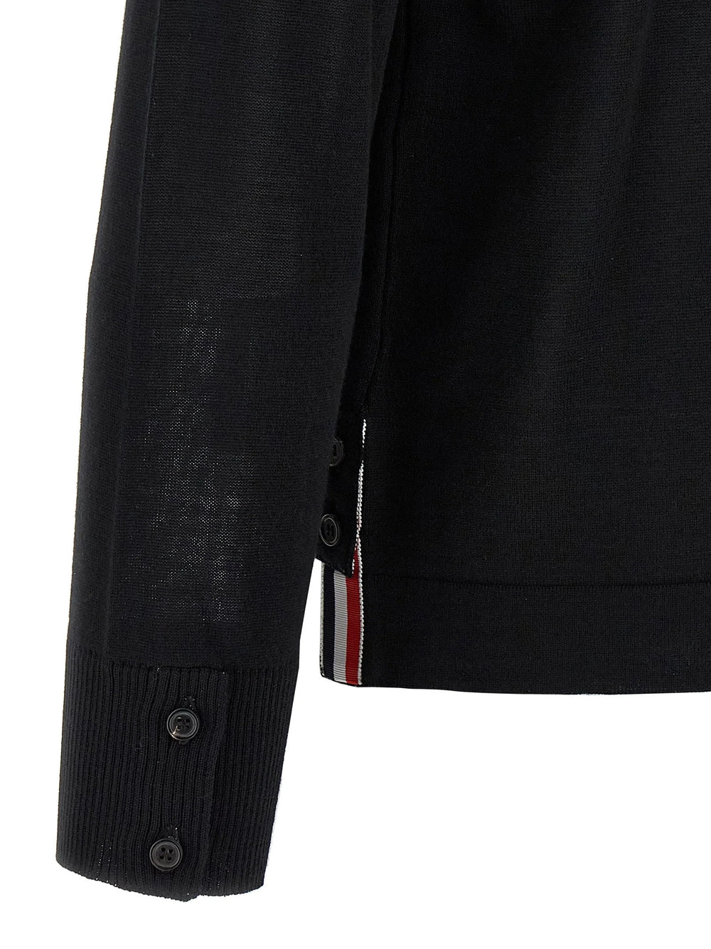 Thom Browne Black Virgin Wool Cardigan - 3
