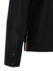 Thom Browne Black Virgin Wool Cardigan - 3