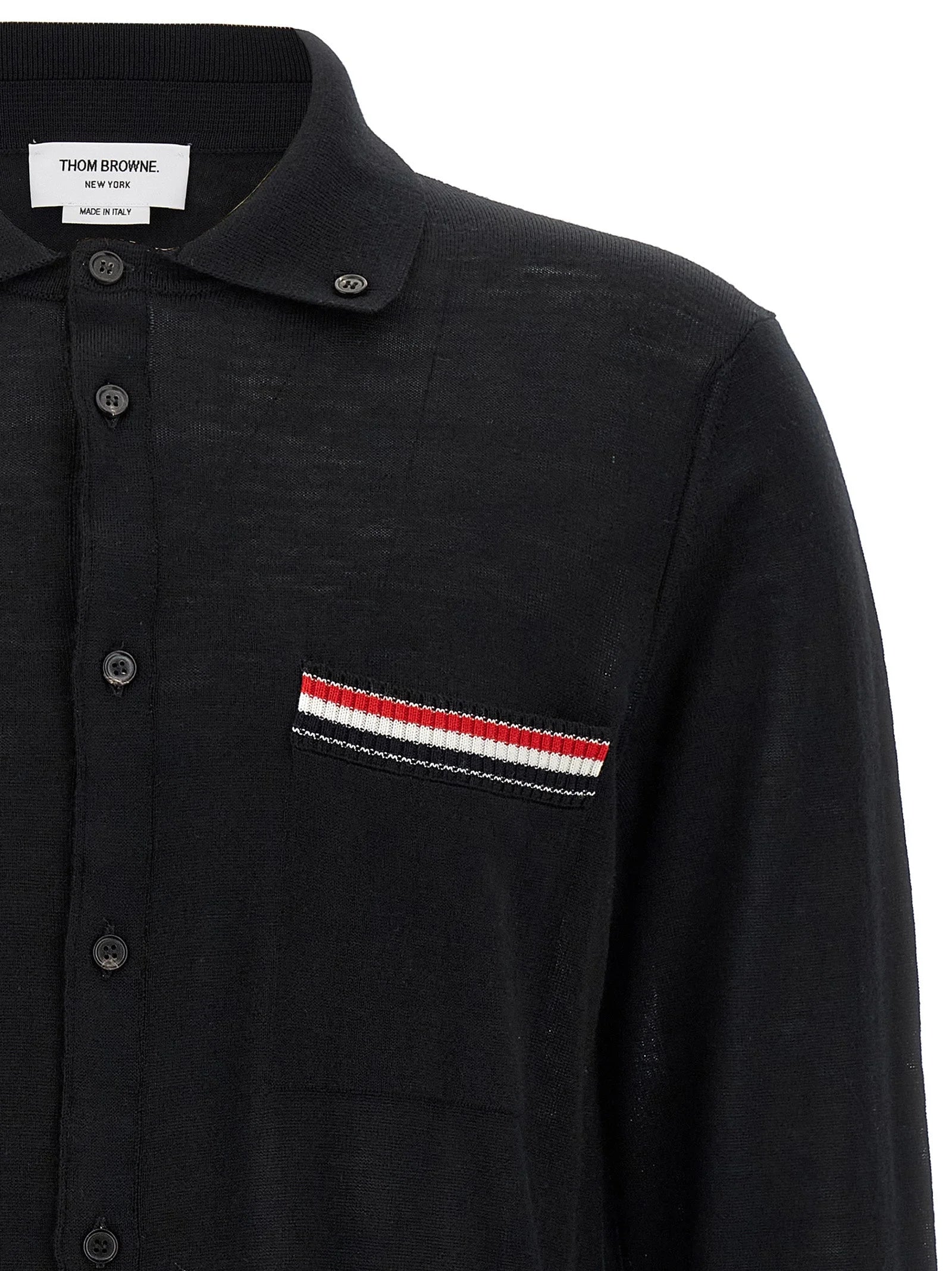 Thom Browne Black Virgin Wool Cardigan - 3
