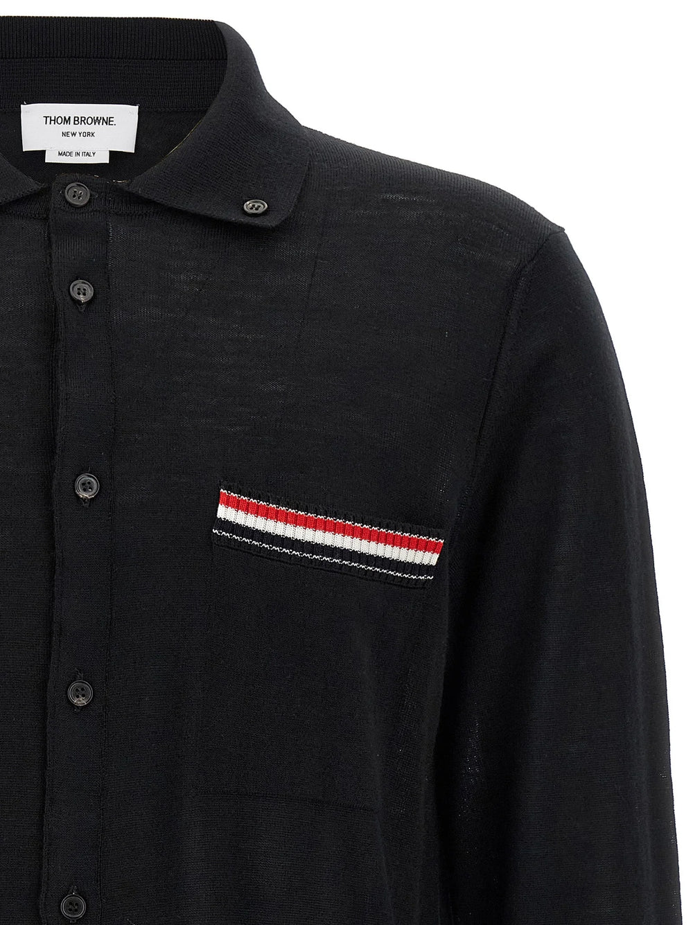 Thom Browne Black Virgin Wool Cardigan - 3