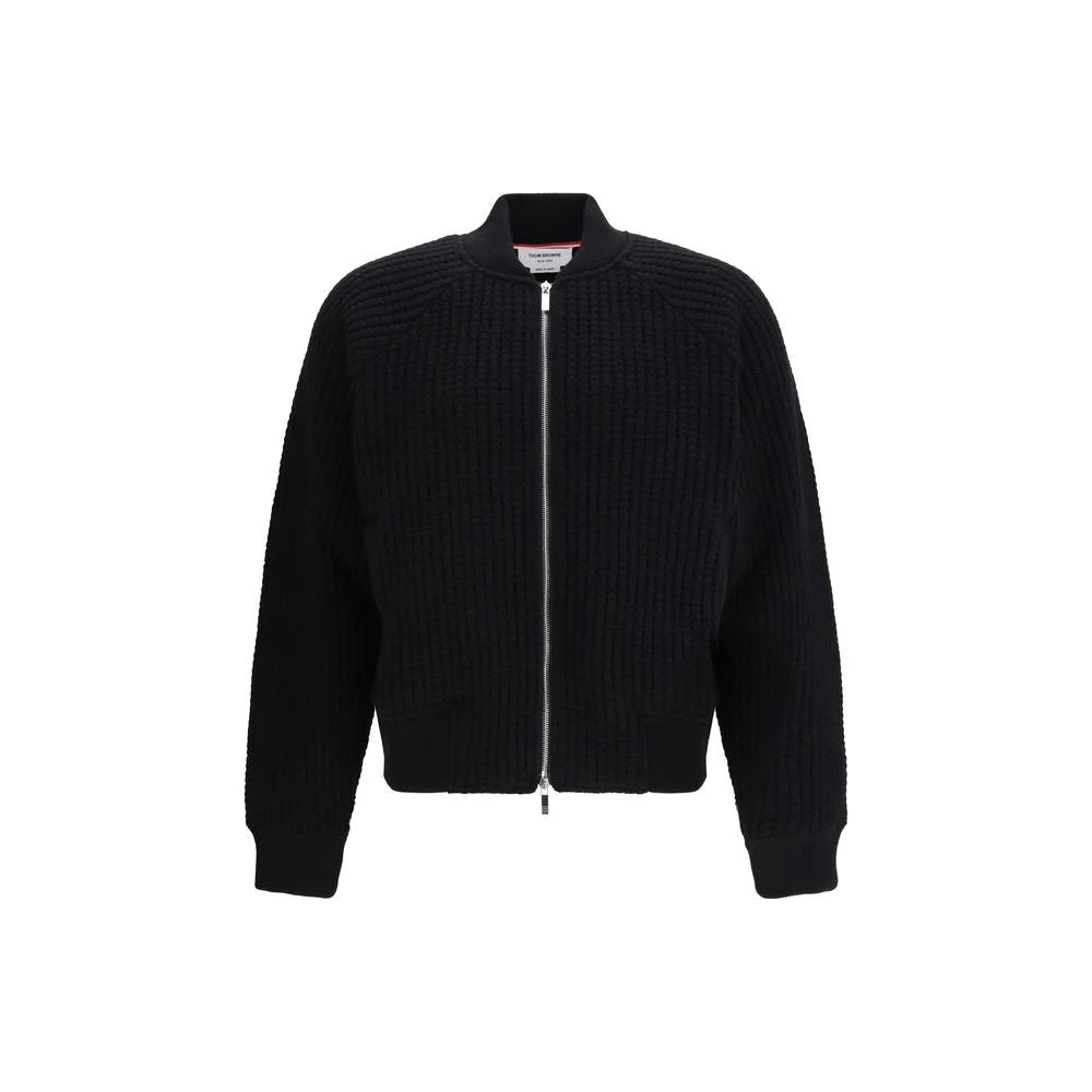 Thom Browne Black Wool Bomber - 4