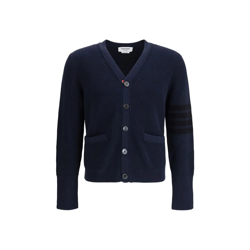 Thom Browne Blue Cotton Cardigan