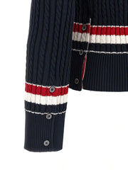 Thom Browne Blue Cotton Cardigan