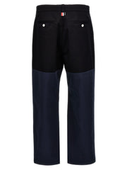 Thom Browne Blue Cotton Casual Pants - 3