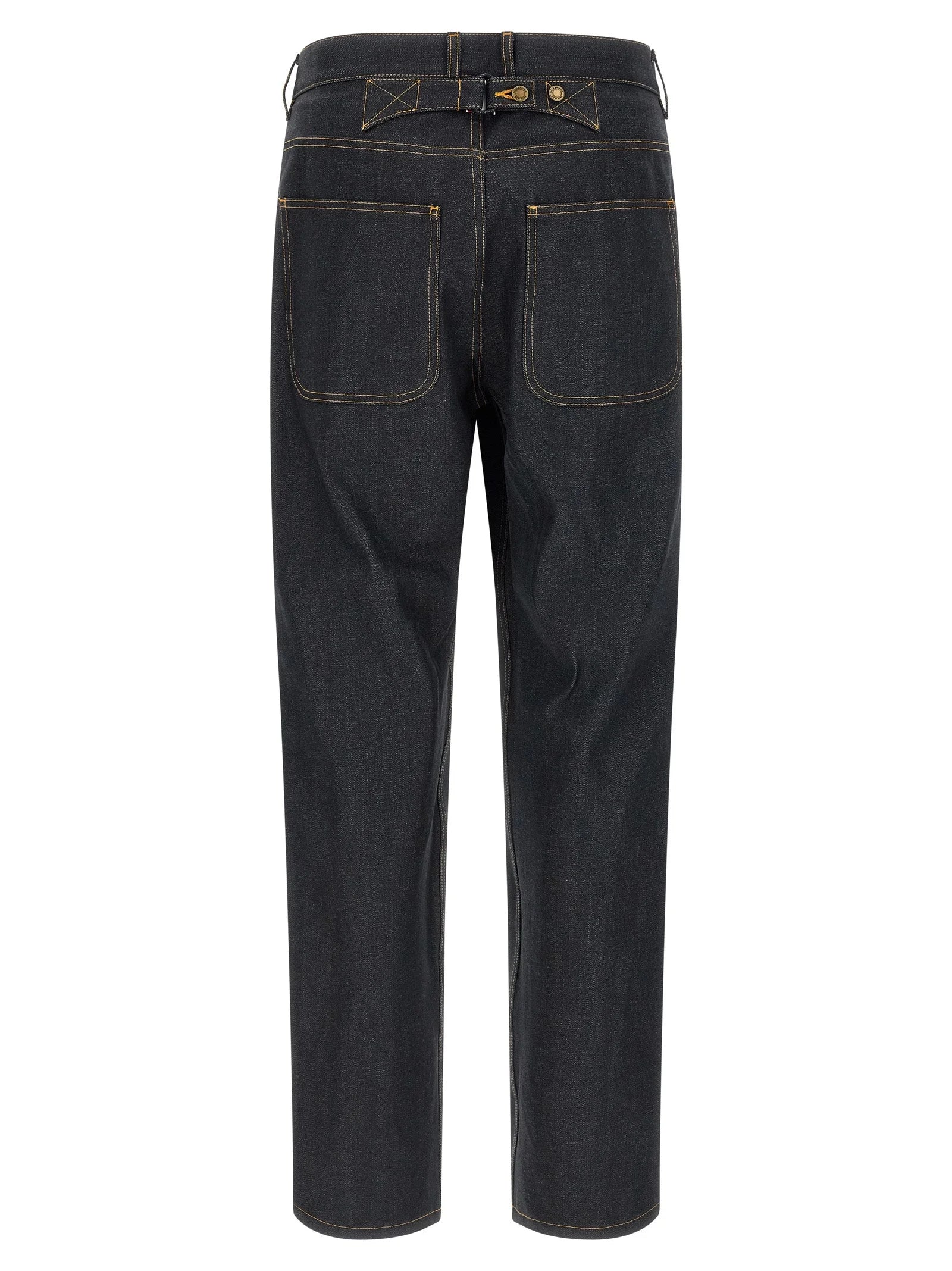 Thom Browne Blue Cotton High-Waisted Jean
