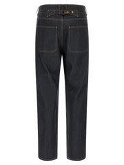 Thom Browne Blue Cotton High-Waisted Jean