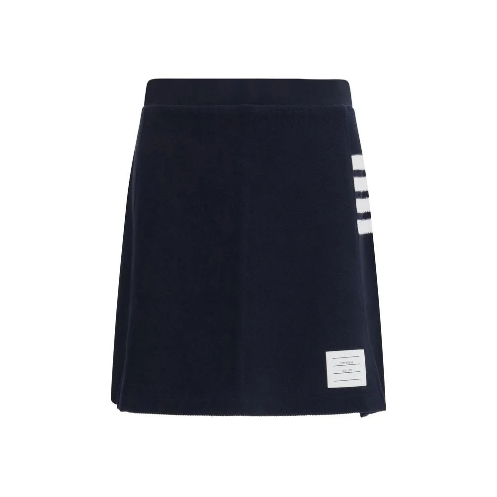 Thom Browne Blue Cotton Mini Skirt