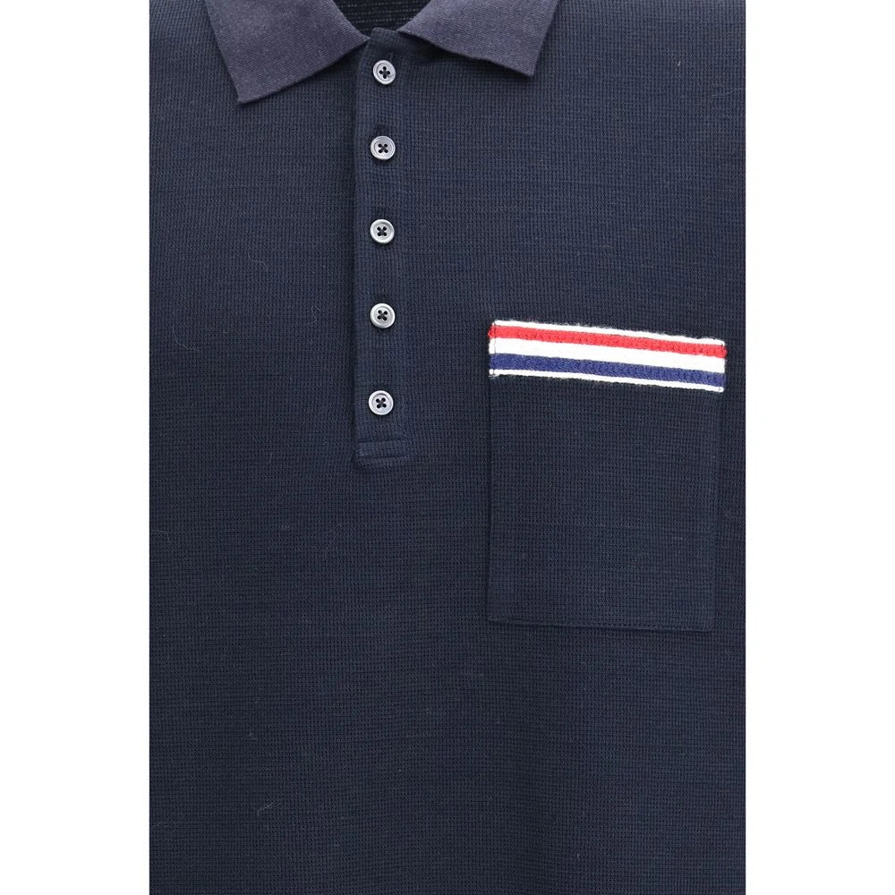 Polo z niebieskiej bawełny Thom Browne - 1