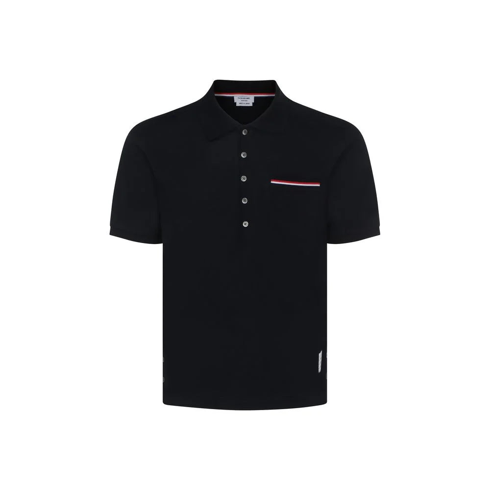 Thom Browne Blue Cotton Polo Shirt - 1