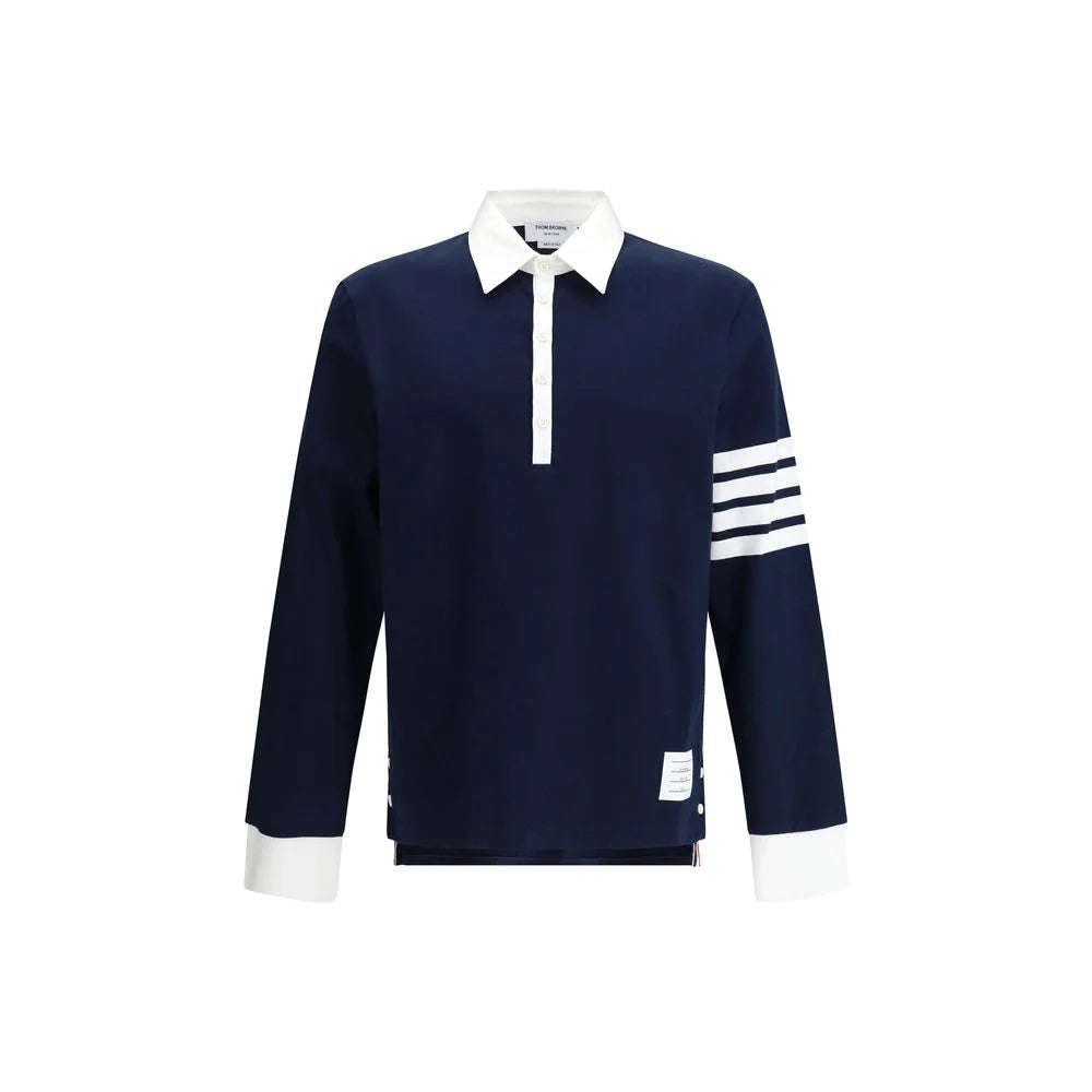 Thom Browne Blue Cotton Polo Shirt - 2