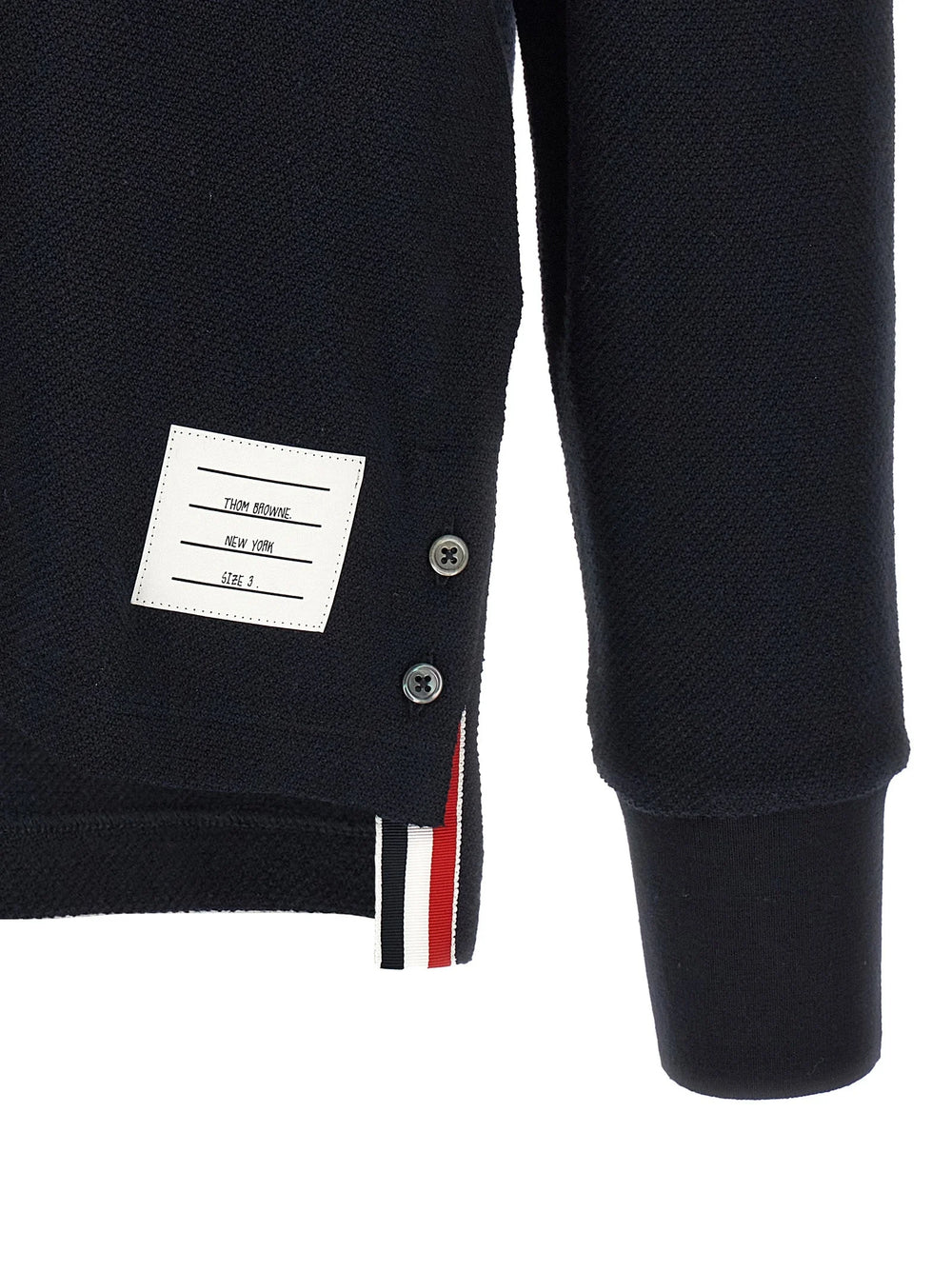Thom Browne חולצת פולו כותנה כחולה