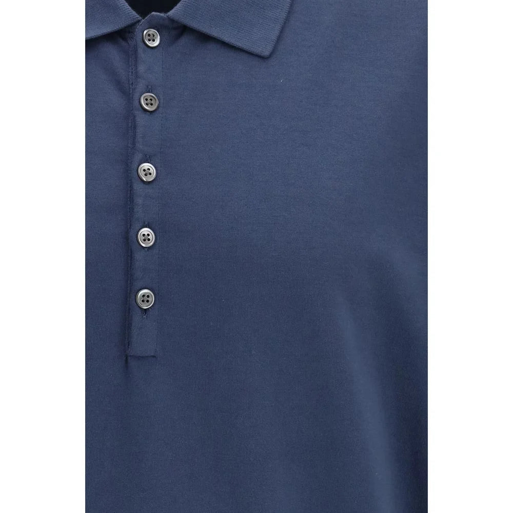 Thom Browne Blue Cotton Polo Shirt