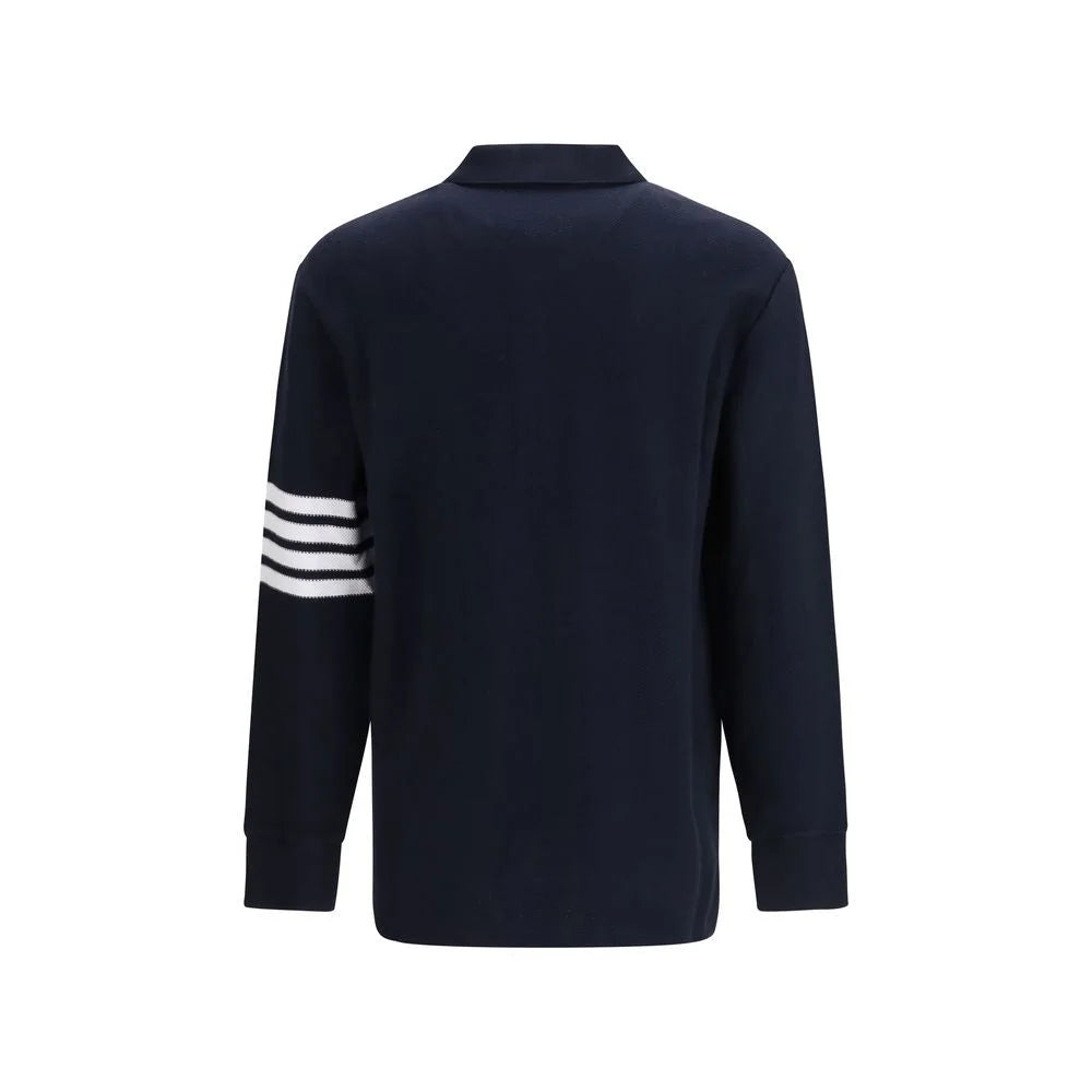 Thom Browne Blue Cotton Polo Shirt