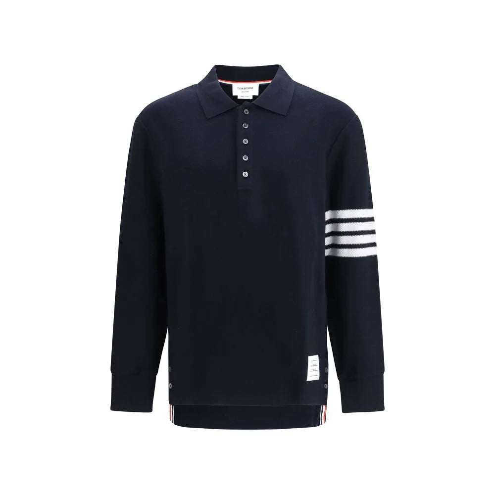 Thom Browne Blue Cotton Polo Shirt