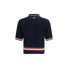 Thom Browne Blue Cotton Polo Shirt