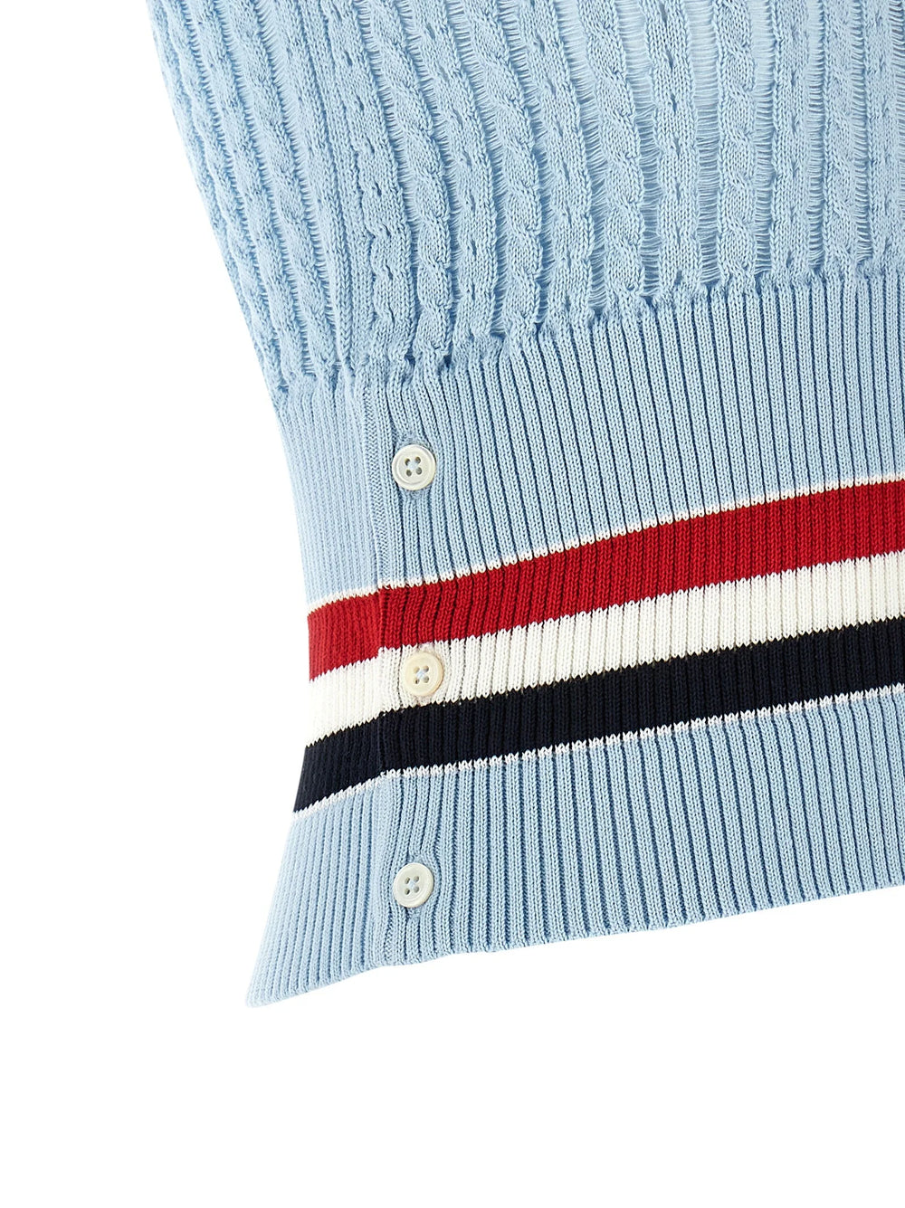 Thom Browne Blue Cotton Sleeveless Jacket