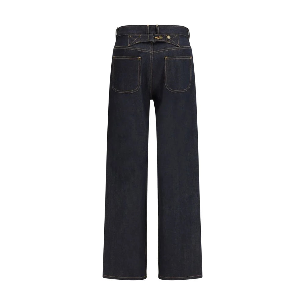 Thom Browne Blue Cotton Straight-Leg Jeans