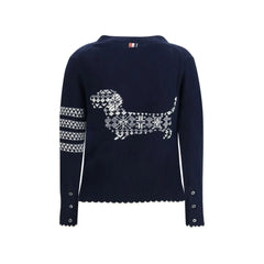 Thom Browne Blue Fleece Wool Cardigan - Cardigans