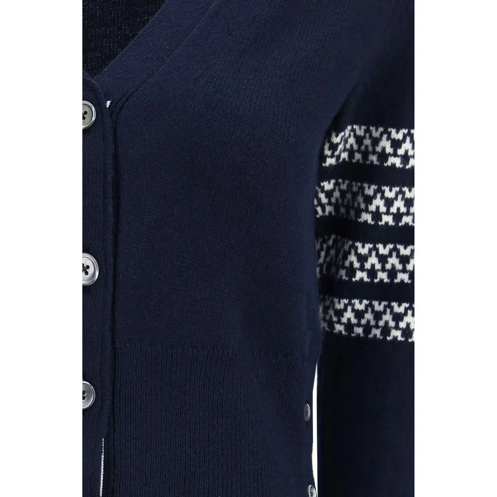 Thom Browne Blue Fleece Wool Cardigan - Cardigans