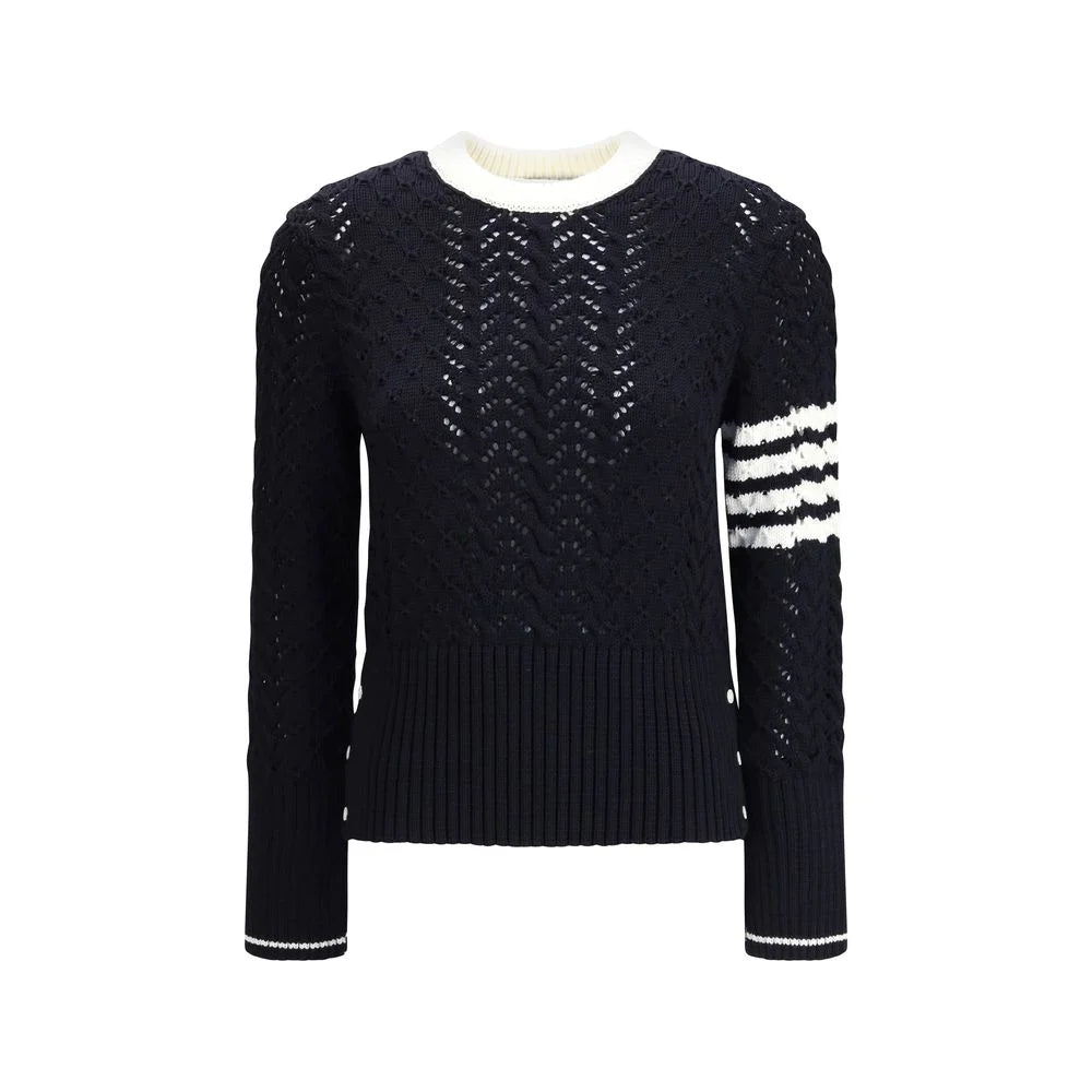 Thom Browne Blue Fleece Wool Sweatshirt
