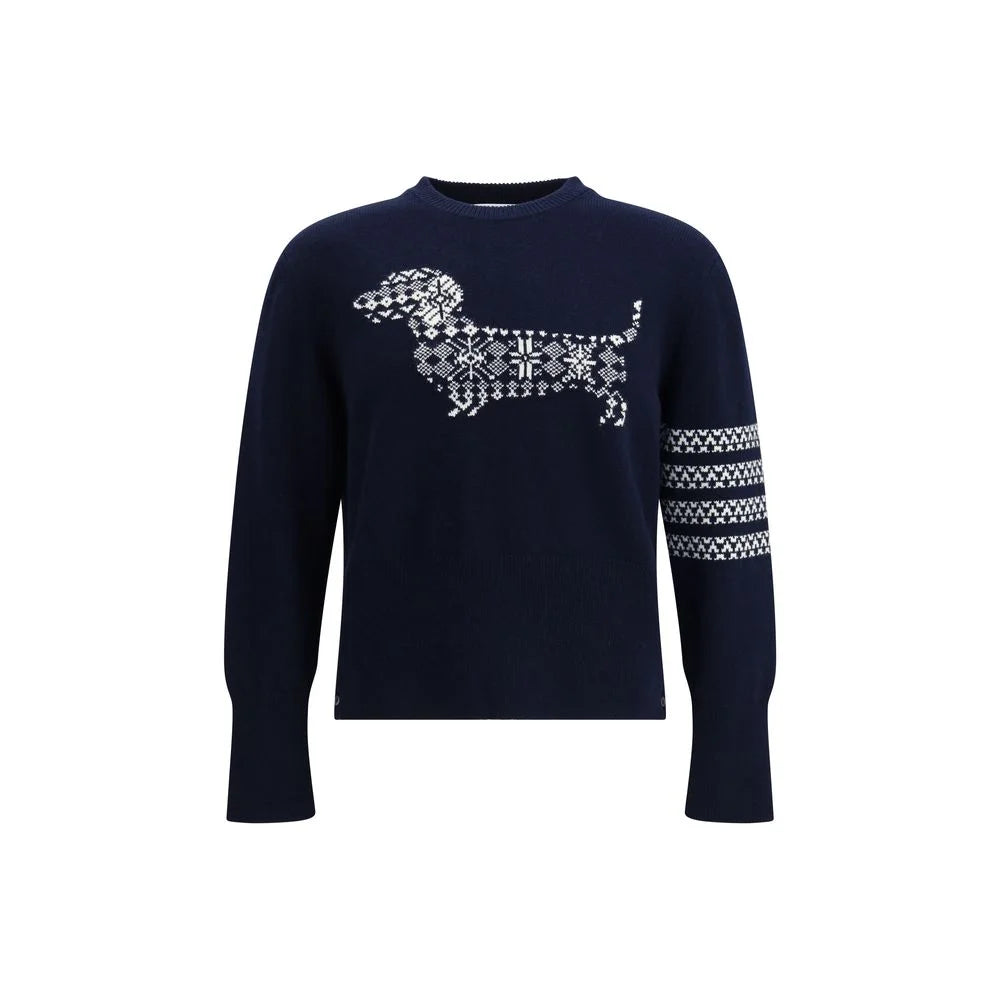 Thom Browne Blue Fleece Wool Sweatshirt