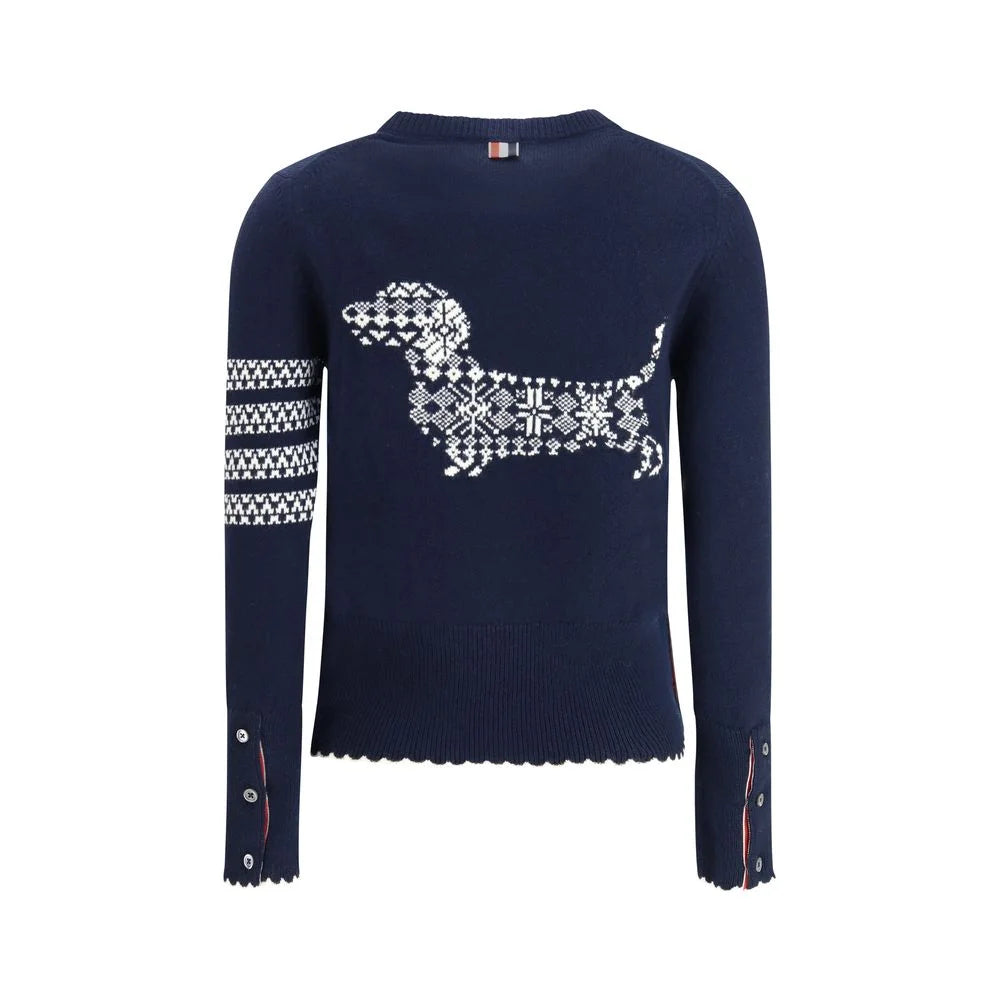 Thom Browne Blue Fleece Wool Sweatshirt