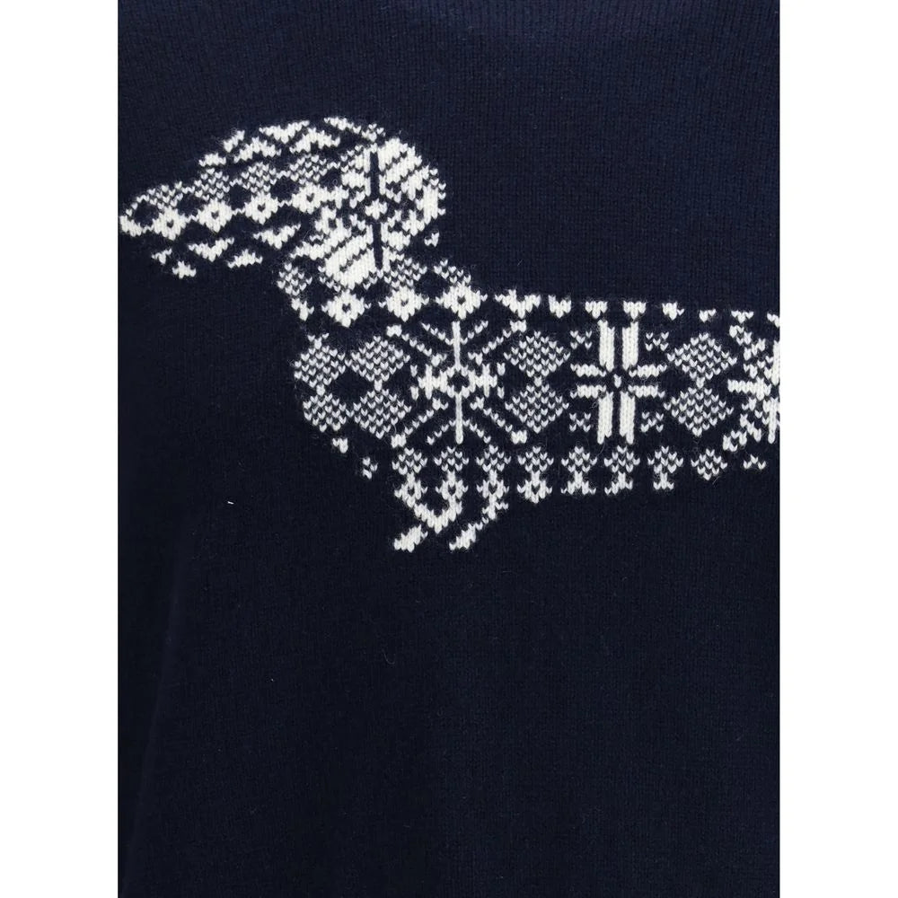 Thom Browne Blue Fleece Wool Sweatshirt