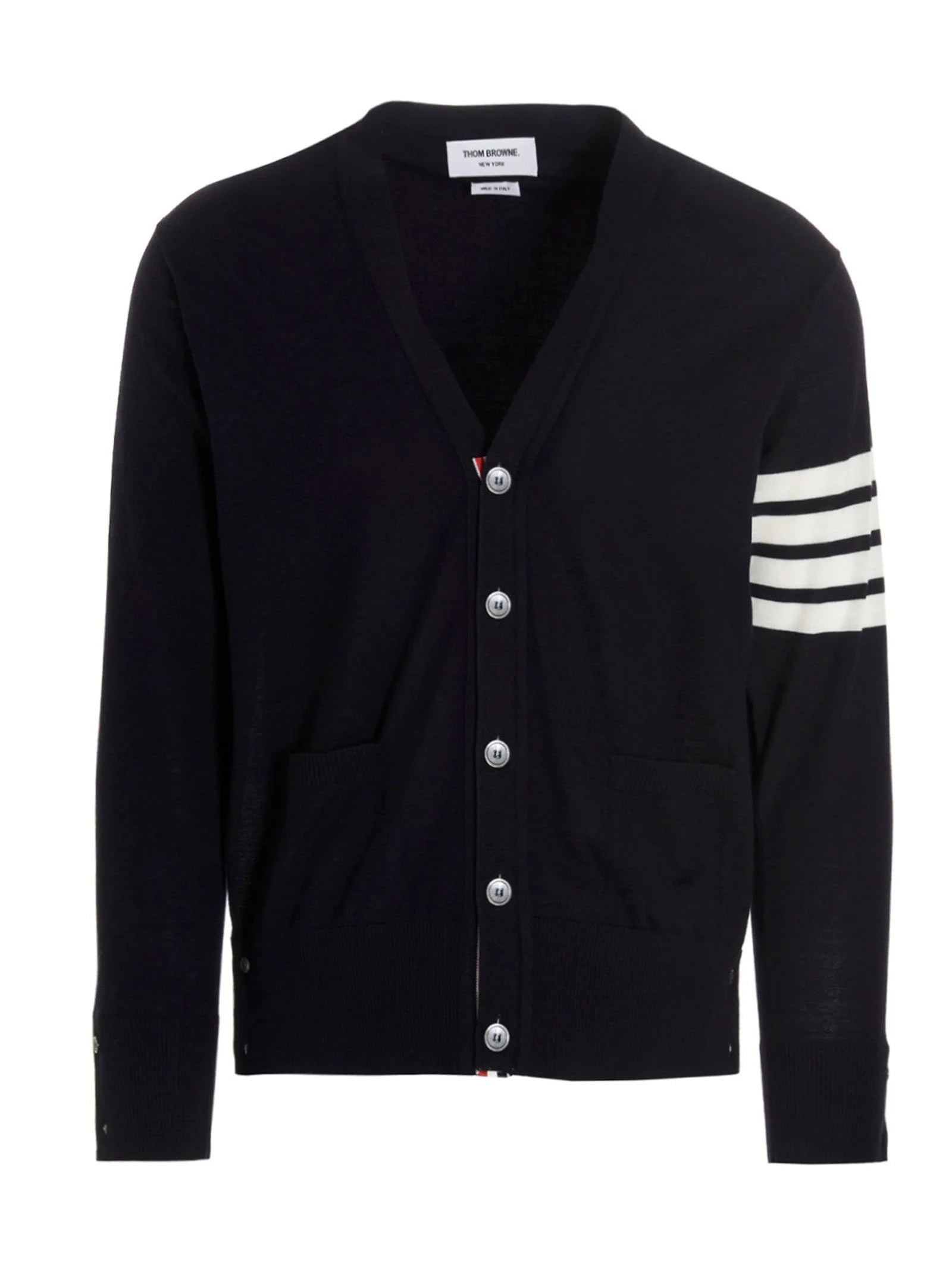 Thom Browne Blue Merino Wool Cardigan - 4