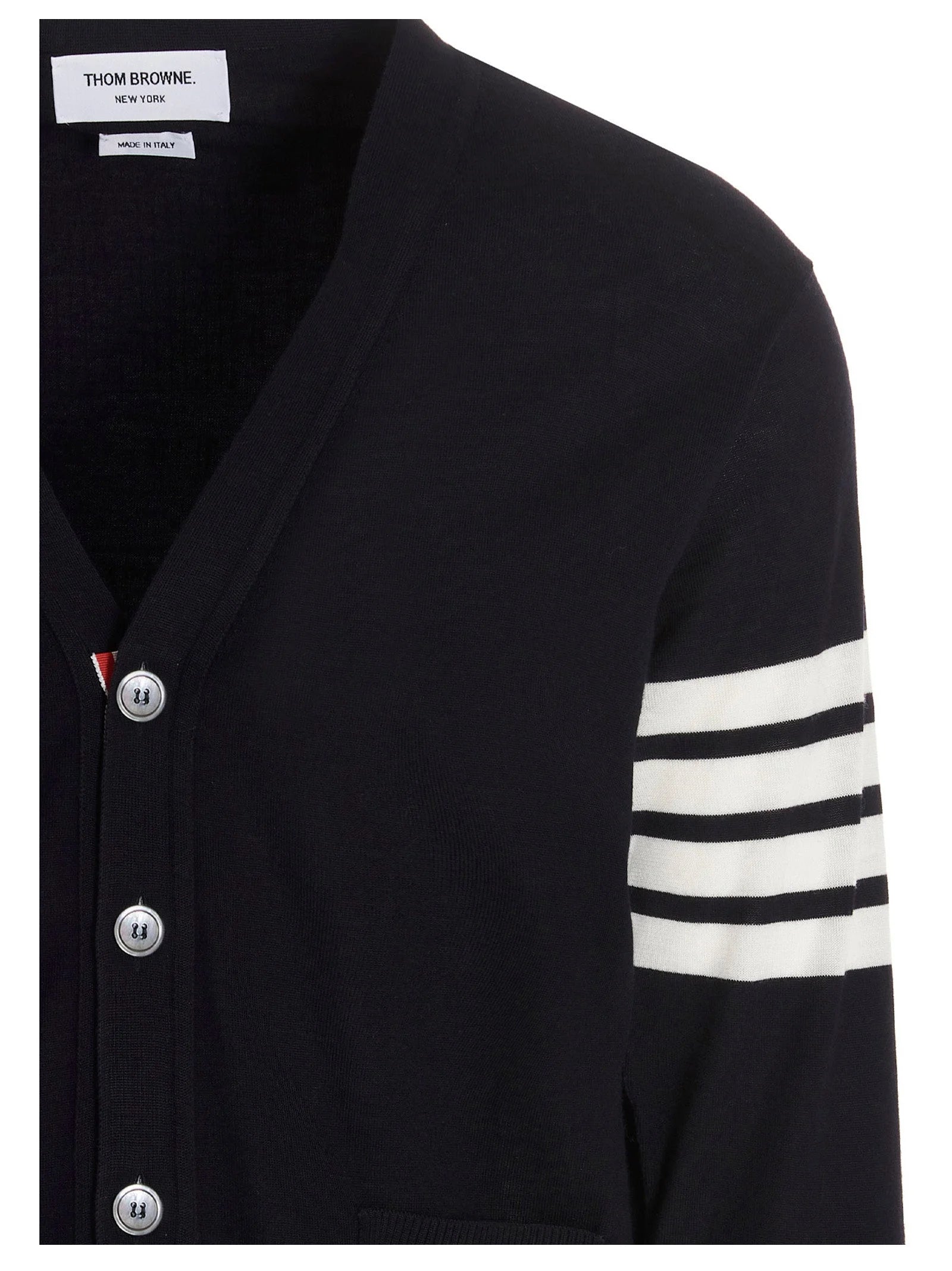 Thom Browne Blue Merino Wool Cardigan - 4
