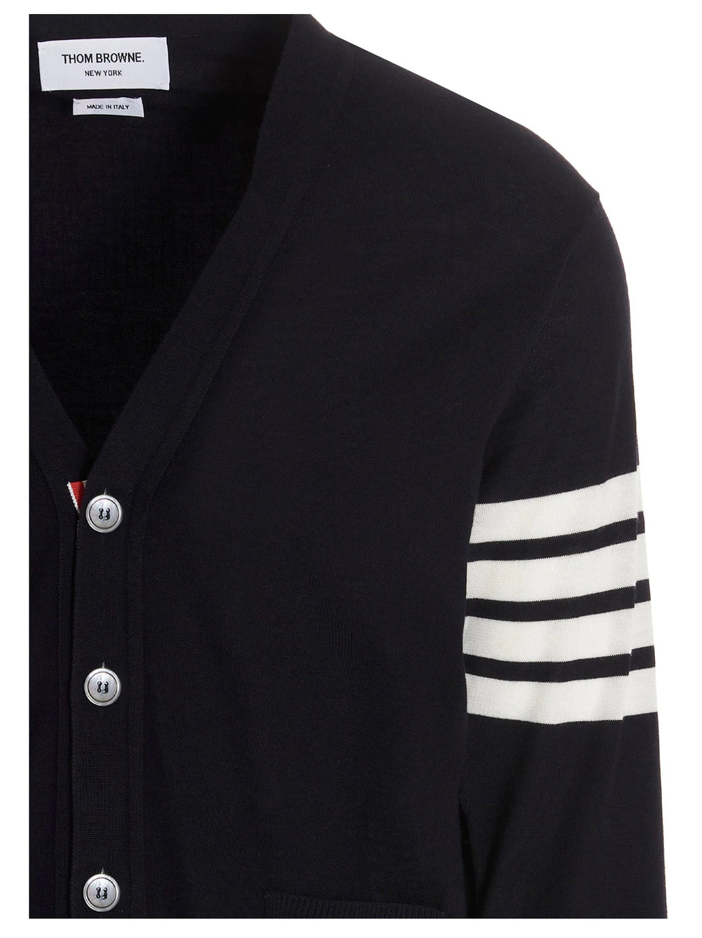 Thom Browne Blue Merino Wool Cardigan - 4