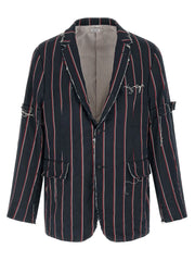 Thom Browne Blue Silk Blazer - 2