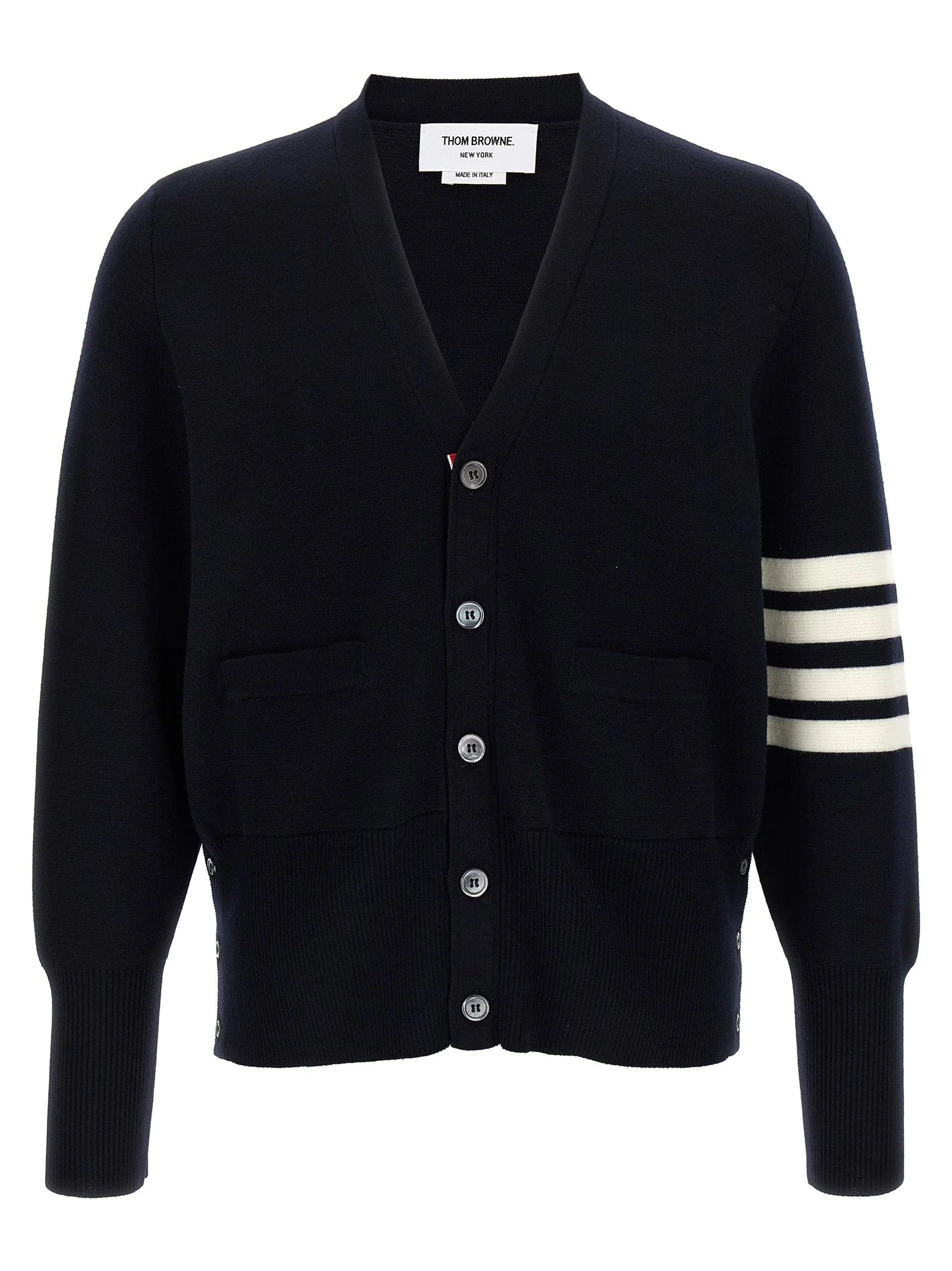 Thom Browne Blue Virgin Wool Cardigan - 3