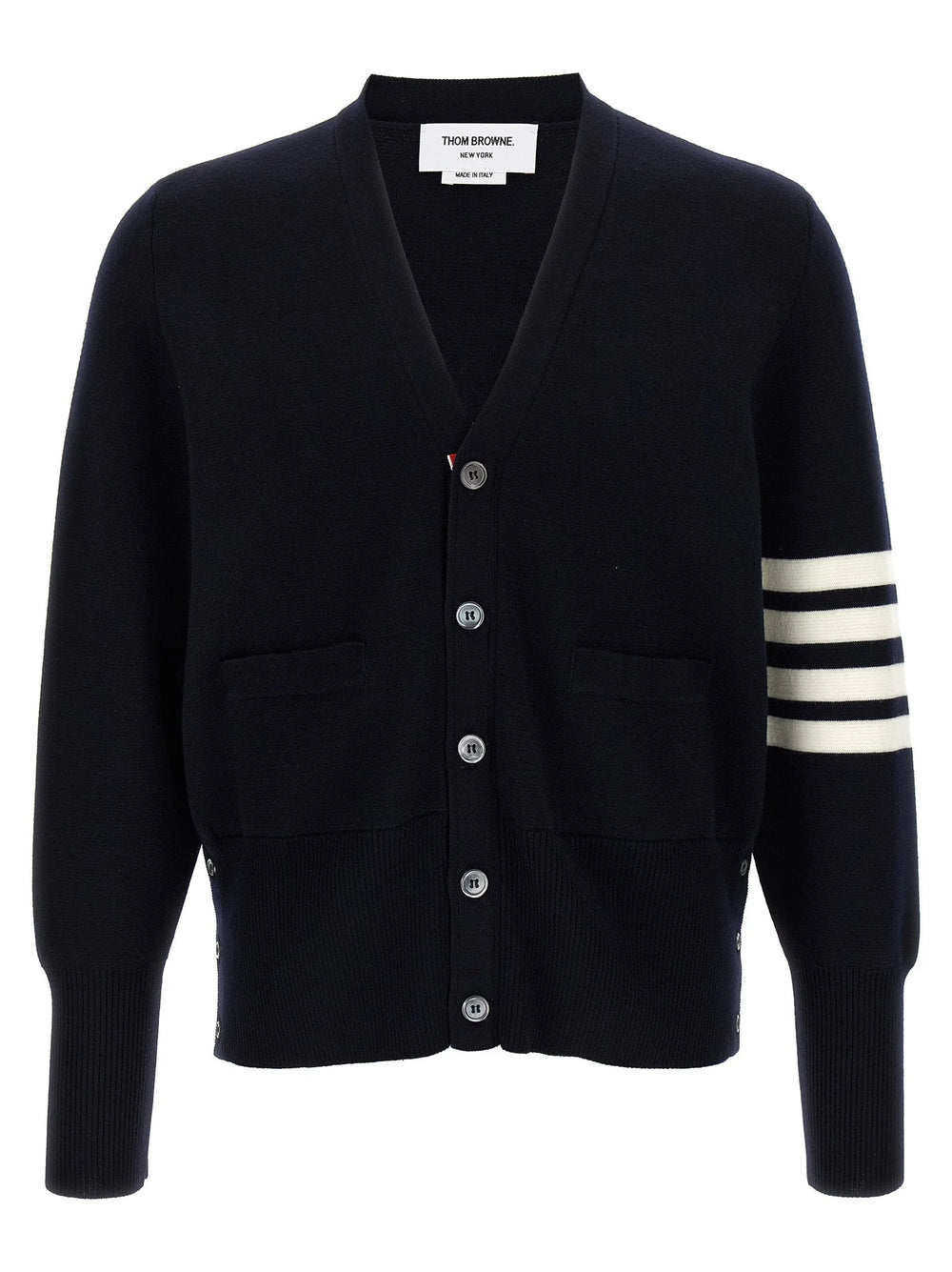 Thom Browne Blue Virgin Wool Cardigan - 3